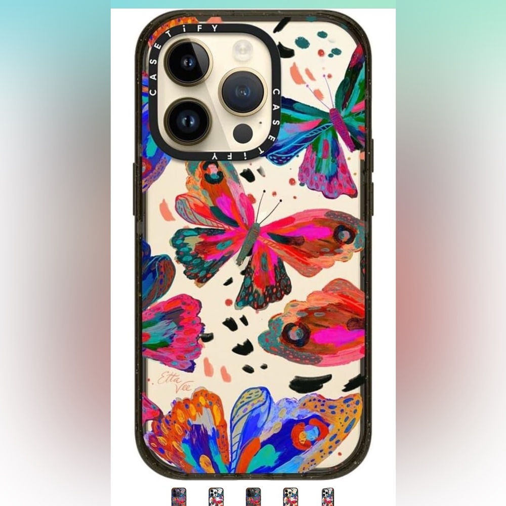Casetify Pink Multicolor Butterfly Print Phone Case